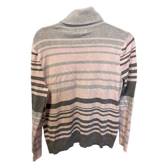 JOSEPH A | Striped Ribbed Turtleneck Sweater Top Petite Large - Picture 2 of 6